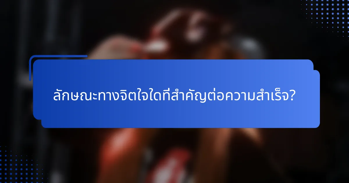 ลักษณะทางจิตใจใดที่สำคัญต่อความสำเร็จ?